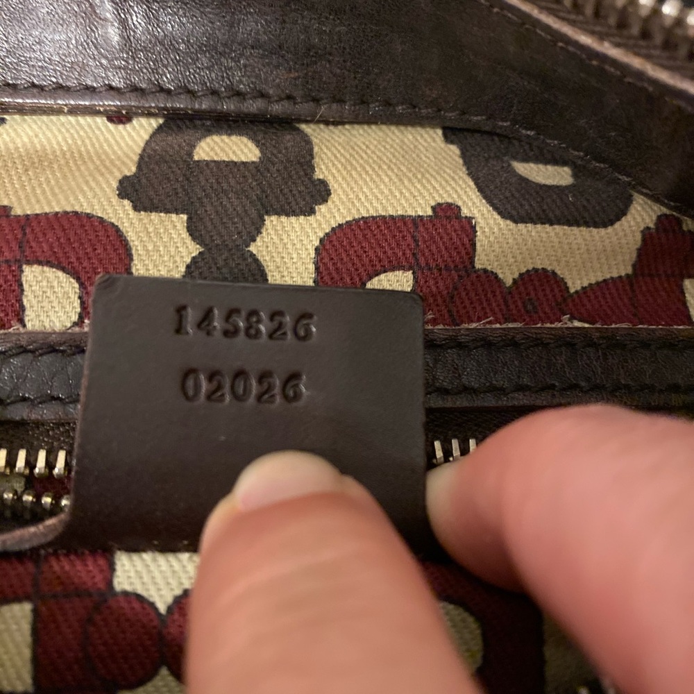 Gucci Monogram Brown leather hobo bag (authentic) - Picture 9 of 16